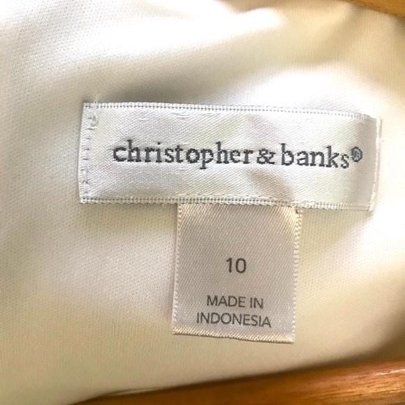 Christopher & Banks White across Cross Sleeveless Dress Size 10 - Picture 7 of 11